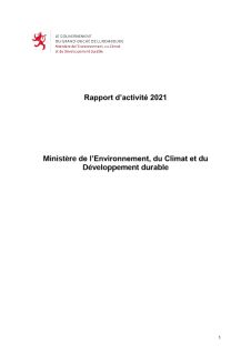 Rapport d'activité 2021 du ministère de l'Environnement, du Climat et du Développement durable